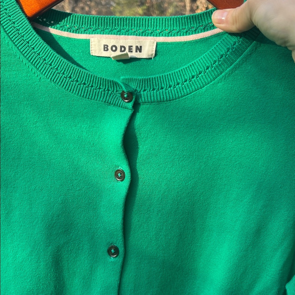BODEN M Kelly green cardigan - Picture 6 of 6